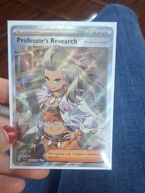 Pokemon Professor's Research Holofoil Card - Orange White Purple Accents